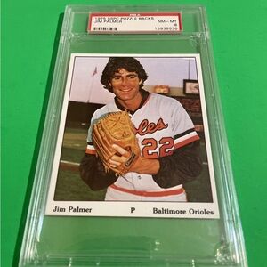 #19 JIM PALMER, Baltimore Orioles & HOF 1975 SSPC Puzzle Back 3.5"x 4.25” PSA 8!